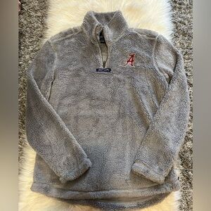 Gray Fuzzy Quarter-Zip Pullover